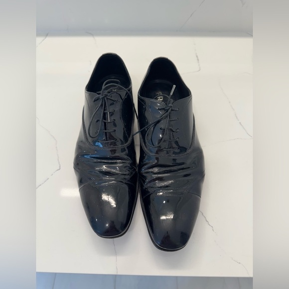 Men’s Prada Black Patent Leather Oxford Shoes- Men’s 10 - Picture 2 of 12